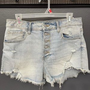 Eunina Distressed Button-fly Shorts